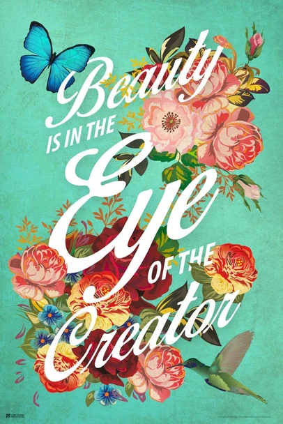 Beauty Eye Creator Religious Motivational Quote Inspirational Flowers Butterfly Cool Wall Art Print Poster 16x24