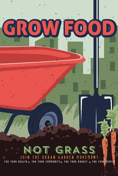 Laminated Gardening Propaganda Poster Dry Erase Sign 12x18