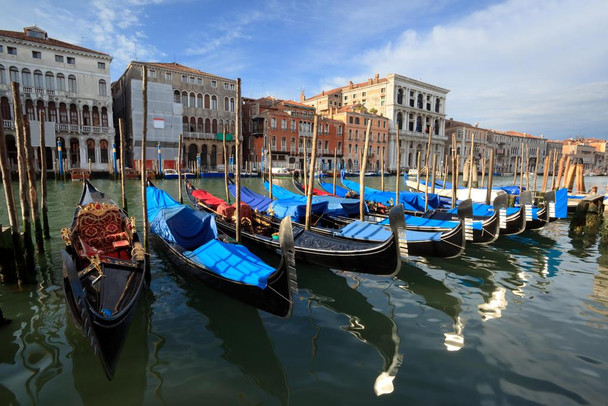 Gondolas on the Grand Canal Venice Italy Photo Photograph Cool Wall Decor Art Print Poster 36x24