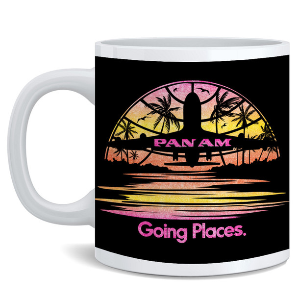 Pan Am Officially Licensed Going Places Airplane Logo Panam Airways Travel Coffee Mug Tea Cup Fun Novelty Gift 12 oz