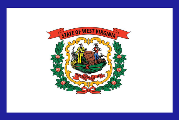 West Virginia State Flag Applachia Mountaineers WVU State Flag Education Patriotic Posters American Flag Poster of Flags for Wall Decor Flags Poster US Cool Wall Decor Art Print Poster 24x36