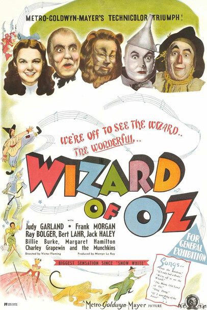 Laminated 1939 Yellow Brick Retro Vintage Wizard Movie Judy Garland Classic Hollywood Movies Party Decorations Gifts Movie Theater Decor Poster Dry Erase Sign 24x36