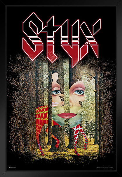 Styx The Grand Illusion Album Cover Classic Rock Music Merchandise Retro Vintage 70s 80s Aesthetic Band Black Wood Framed Art Poster 14x20