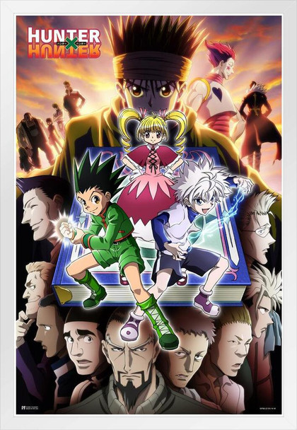 Hunter x Hunter Greed Island Poster Anime Aesthetic Modern Graphic Canvas Picture Japanese Bedroom Home Room Weeb Gift Picture Photograph Manga Fan White Wood Framed Poster 14x20