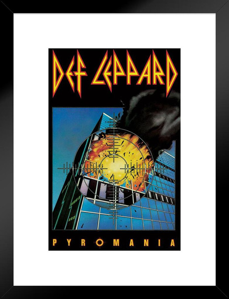 Def Leppard Pyromania Album Cover Heavy Metal Music Merchandise Retro Vintage 80s Aesthetic Rock Band Matted Framed Art Wall Decor 20x26