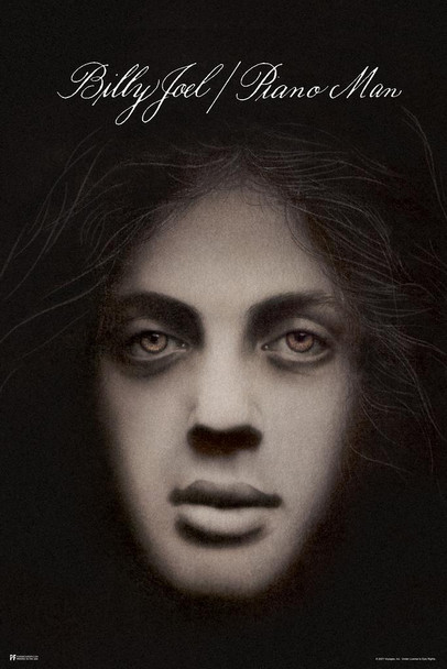 Laminated Billy Joel Piano Man Album Cover Classic Rock Music Merchandise Retro Vintage 70s 80s Concert Tour Poster Dry Erase Wall Art 24x36