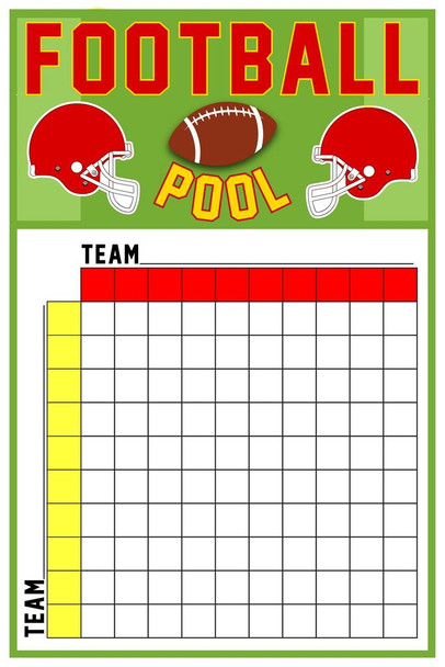 Laminated Football Squares Boxes Board 100 Party Decorations 2023 Pool Board Blocks Supplies Super Large Boxes Betting Game Bowl Score Themed Decor Red Gold Poster Dry Erase Sign 12x18