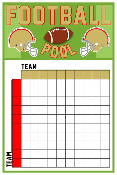 Laminated Red and Gold Football Squares Board 100 Party Decorations 2023 Pool Board Blocks Supplies Super Large Boxes Betting Game Bowl Score Themed Decor Wall Poster Poster Dry Erase Sign 12x18