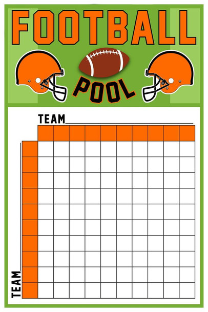 Laminated Orange Football Squares Board 100 Party Decorations 2023 Pool Board Blocks Supplies Super Large Boxes Betting Game Bowl Score Themed Decor Poster Dry Erase Sign 12x18