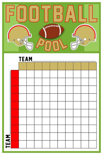 Red and Gold Football Squares Board 100 Party Decorations 2023 Pool Board Blocks Supplies Super Large Boxes Betting Game Bowl Score Themed Decor Wall Poster Cool Wall Decor Art Print Poster 16x24