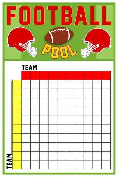 Laminated Football Squares Boxes Board 100 Party Decorations 2023 Pool Board Blocks Supplies Super Large Boxes Betting Game Bowl Score Themed Decor Red Gold Poster Dry Erase Sign 24x36