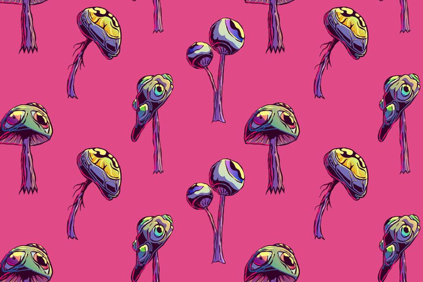 Eye Mushroom Poster Trippy Psychedelic Photo Photography Picture Office Room Home Decor Decorations Modern Aesthetic Cartoon Illustration Stoner Graphic Fantasy Cool Wall Art Print Poster 16x24