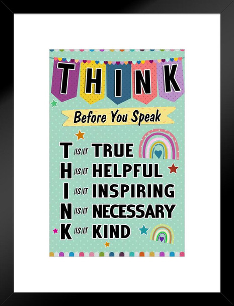Think Classroom Oh Happy Day Decor Matted Framed Art Wall Decor 20x26