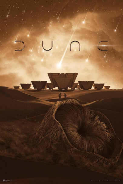 Dune Movie Poster Sandworm Spice Mining Planet Arrakis Official Merchandise 2021 Movie Merch Denis Villeneuve Film Frank Herbert Book Series It Begins Cool Wall Decor Art Print Poster 16x24