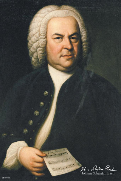 Johann Sebastian Bach Classical Music Composer E. G. Haussmann Portrait Painting Classroom Music Room Decor Symphony JS Bach Motivational Inspirational Cool Wall Decor Art Print Poster 16x24