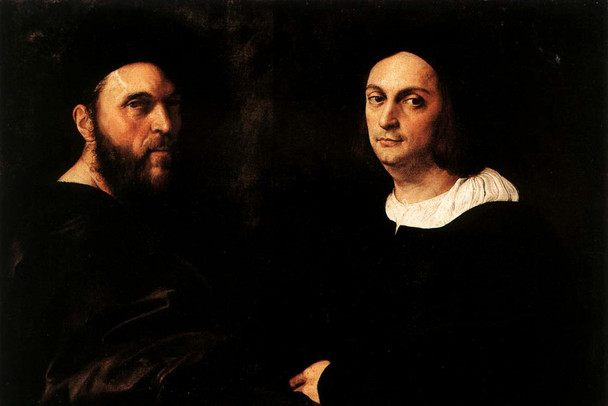 Raffaello Sanzio Self Portrait with a Friend Raphael Double Portrait Cool Wall Art Print Poster 18x12