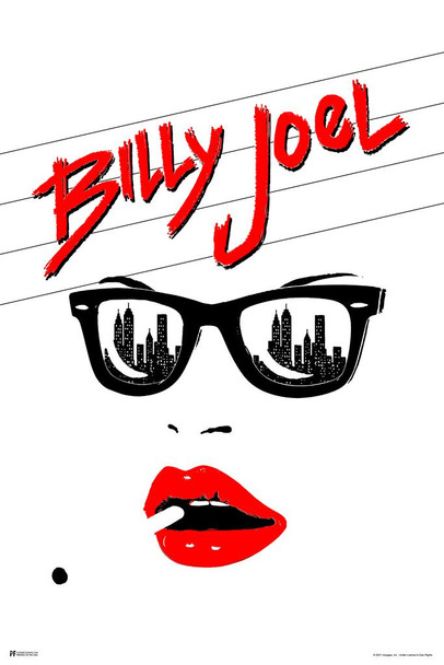 Laminated Billy Joel Uptown Girl Smoking Face Logo Classic Rock Music Merchandise Retro Vintage 70s 80s Concert Tour Poster Dry Erase Sign 16x24