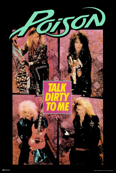 Poison Talk Dirty To Me Single Shots Heavy Metal Music Merchandise Retro Vintage 80s 90s Aesthetic Band Cool Wall Decor Art Print Poster 16x24