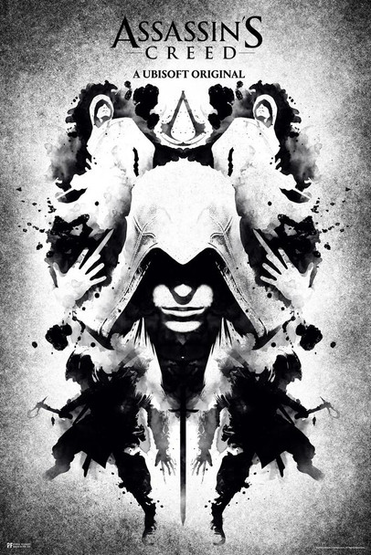 Assassins Creed Collection Inkblot Art Valhalla Origins Syndicate Odyssey Black Flag Bloodlines Assassins Creed Merchandise Gamer Collectibles Merchandise Thick Paper Sign Print Picture 8x12