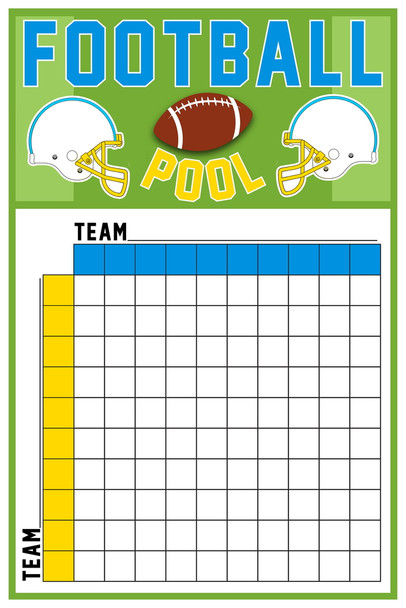 Football Squares Board Game SD Cool Wall Art Print Poster