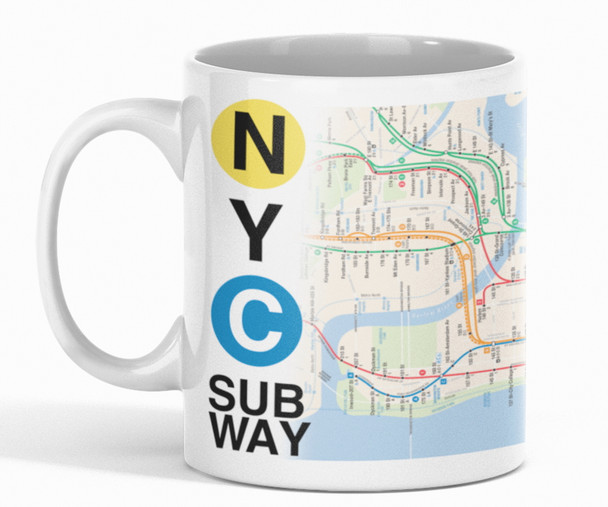 NYC Subway Map MTA New York Transit Ceramic Coffee Tea Mug