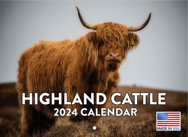 Highland Cow Calendar 2024 Monthly Wall Calendar 12 Month