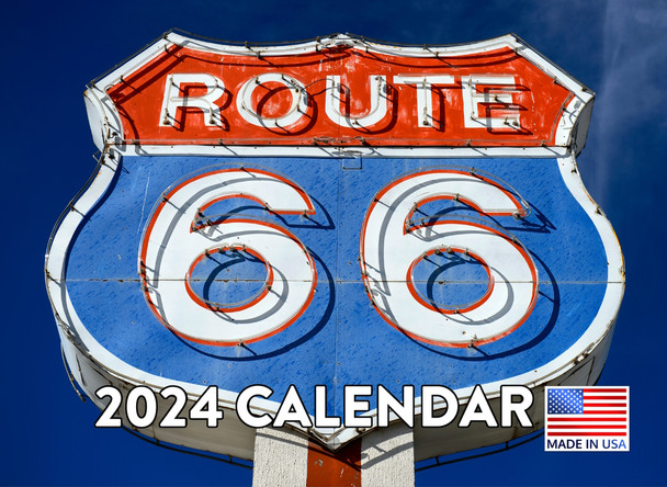 Route 66 2024 Wall Calendar Monthly Garage Calander For Men 12 Month