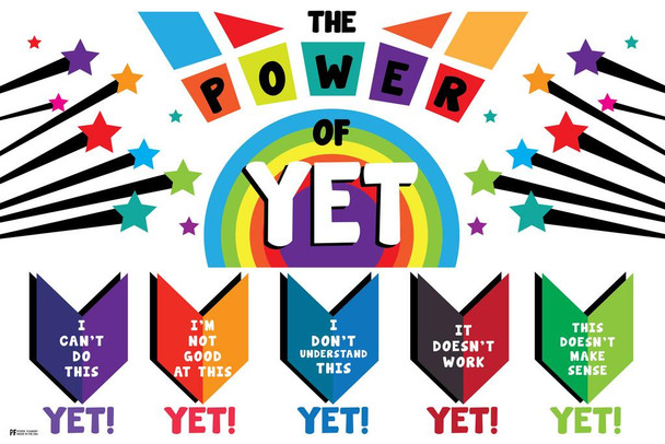 Laminated The Power Of Yet Poster For Classroom Growth Mindset Kids Motivational School Motivation Poster Dry Erase Sign 16x24