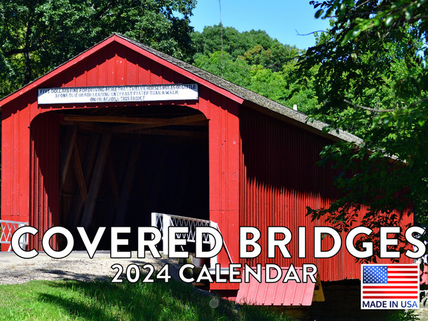 Covered Bridge Calendar 2024 Monthly Wall Calender