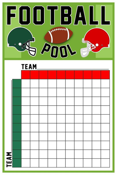 2023 Football Squares Board 100 Party Decorations 2023 Pool Board Blocks Supplies Super Large Boxes Betting Game Bowl Score Themed Decor Wall Poster Cool Wall Decor Art Print Poster 24x36