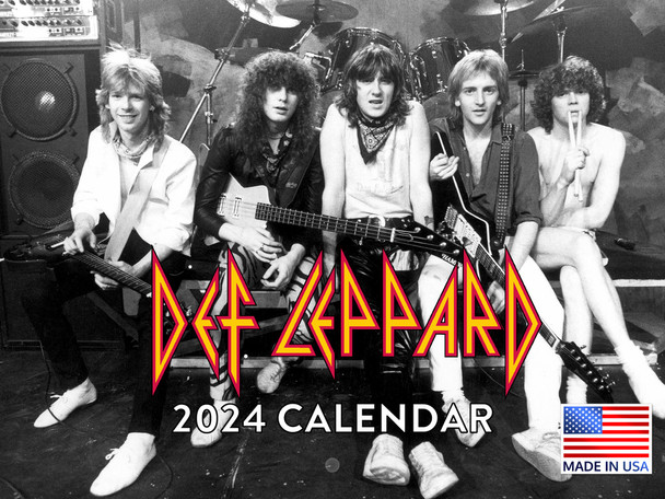 Def Leppard 2024 Wall Calendar Monthly Music Band Merch