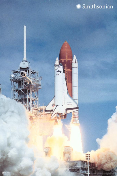 Laminated Smithsonian Poster Shuttle Launch Photo Photography Picture Office School Room Home Bedroom Kitchen Bathroom Decor Decorations Modern Aesthetic Poster Dry Erase Sign 24x36