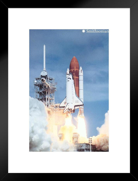 Smithsonian Poster Shuttle Launch Photo Photography Picture Office School Room Home Bedroom Kitchen Bathroom Decor Decorations Modern Aesthetic Matted Framed Wall Decor Art Print 20x26