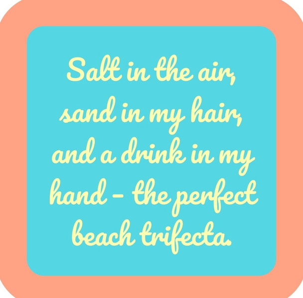 Salt In The Air Premium Drink Coaster Resin With Cork Backing