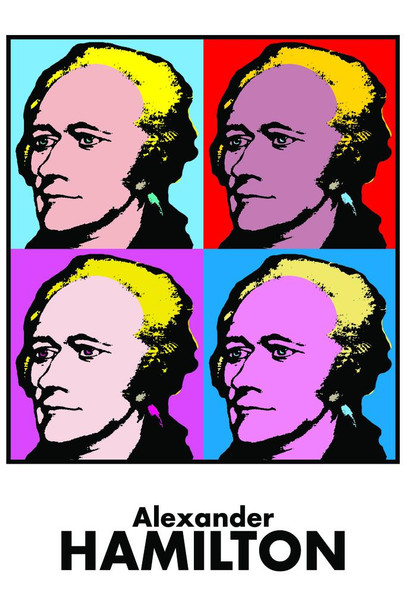 Laminated Alexander Hamilton Founding Father Pop Art Poster Colorful USA United States Politician Poster Dry Erase Sign 16x24