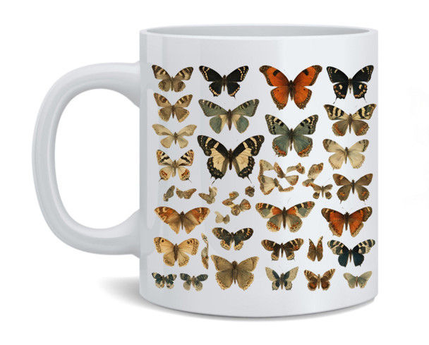 Butterfly Mug Vintage Inspired Art by Adolphe Philippe Millot