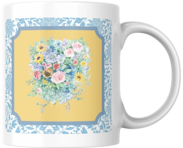 Carols Rose Garden Floral Pop Flower Bouquet Ceramic Coffee Mug Tea Cup Fun Novelty Gift 12 oz