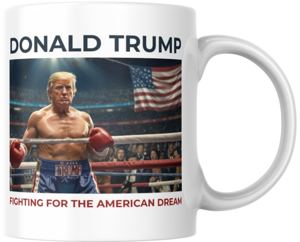 Donald Trump Fighting For The American Dream Donald Trump For President Election MAGA Merchandise Campaign Ceramic Coffee Mug Tea Cup Fun Novelty 12 oz