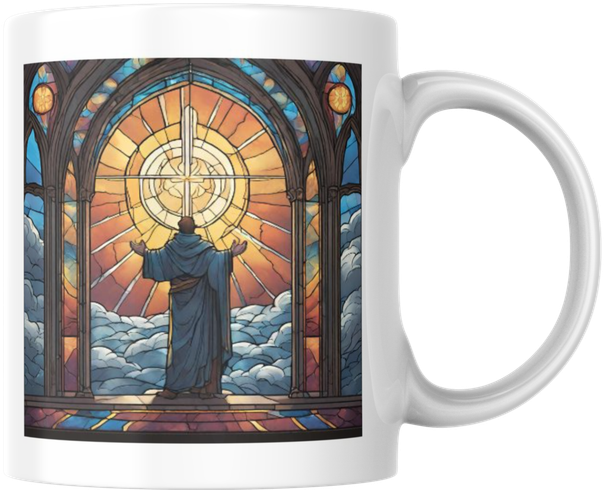 Dont Tell God How Big Your Storm Is Tell The Storm How Big Your God Is Scripture Bible Stained Glass Ceramic Coffee Mug Tea Cup Spiritual Inspirational Faith Gift 12 oz