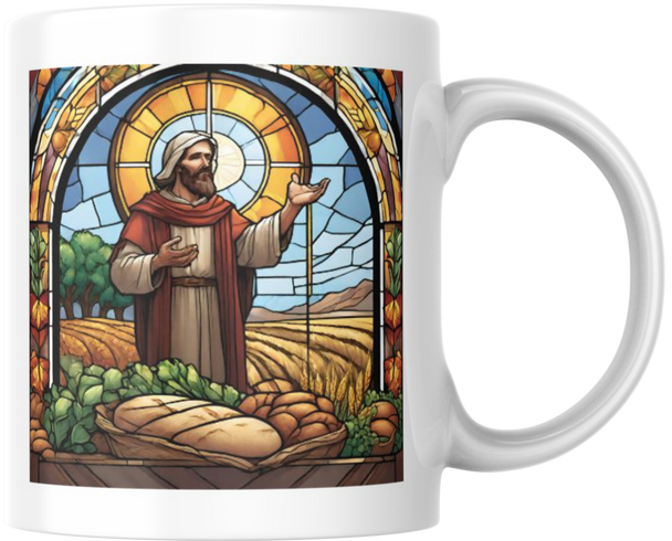 2 Corinthians 9 He Who Supplies Seed To the Sower And Bread For Food  Scripture Bible Stained Glass Ceramic Coffee Mug Tea Cup Spiritual Inspirational Faith Gift 12 oz