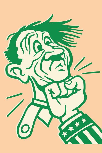 Uncle Sam Punching Fascist Fist Fight Pop Cool Wall Art Print Poster 24x36