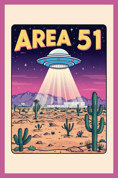Nevada Area 51 UFO Alien Extraterrestrial Travel Poster Cool Wall Art Print Poster 12x18