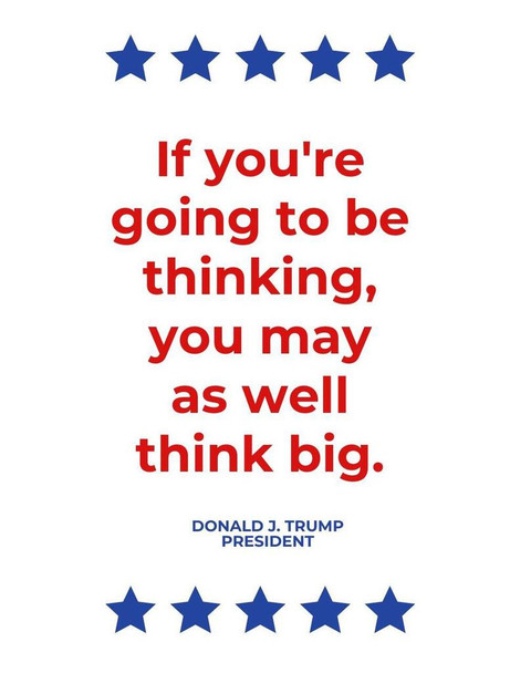 SET OF 3 - Donald Trump Think Big Quote Box of 10 Blank Note Cards 4x5