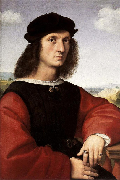 Raphael Portrait of Agnolo Doni Fine Art Realism Romantic Artwork Raffaello Prints Biblical Drawings Portrait Painting Wall Art Renaissance Posters Canvas Art Cool Wall Art Print Poster 24x36