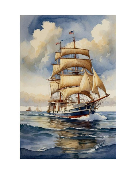 SET OF 3 - Vintage Sailing Ship Nautical Themed Maritime Art No 2 Box of 10 Blank Note Cards 4x5