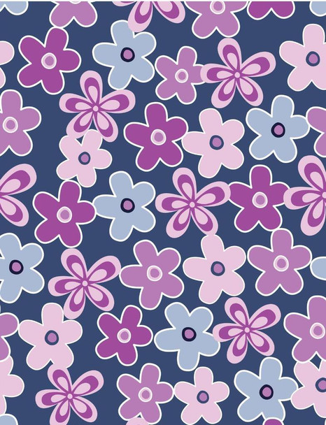 SET OF 3 - Playful Fun Floral Blue Pink Fuchsia All Occasion Box of 10 Blank Note Cards 4x5