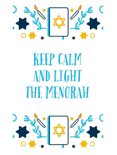 SET OF 3 - Keep Calm Light Menorah Funny Hanukkah Chanukah Jewish Holiday Box 10 Blank Note Cards 4x5