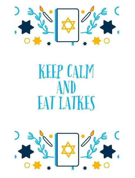 SET OF 3 - Keep Calm Eat Latkes Funny Hanukkah Chanukah Jewish Holiday Box 10 Blank Note Cards 4x5