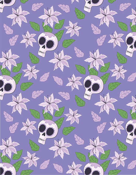 SET OF 3 - Frida Kahlo Cute Skulls Purple Premium Felt Paper Box of 10 Blank Note Cards 4x5