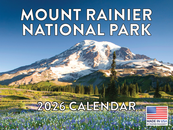 Mount Rainier National Park Calendar 2026 Monthly Wall Calender 12 Month | American Made In The USA